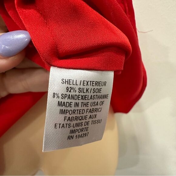 MILLY Red Silk Sleeveless Tank Blouse size 2 - Picture 7 of 7